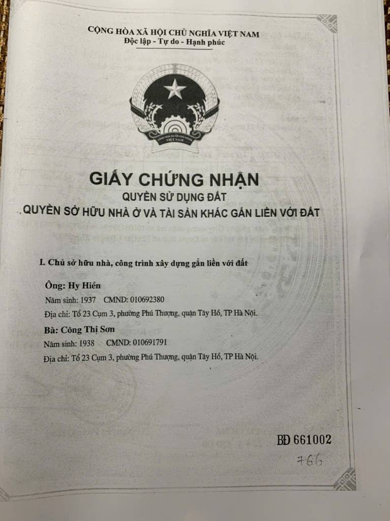 Bán đất 85m² tặng nhà 2 tầng, ngõ 173 An Dương Vương, Phú Thượng, Tây Hồ, giá 14.3 tỷ